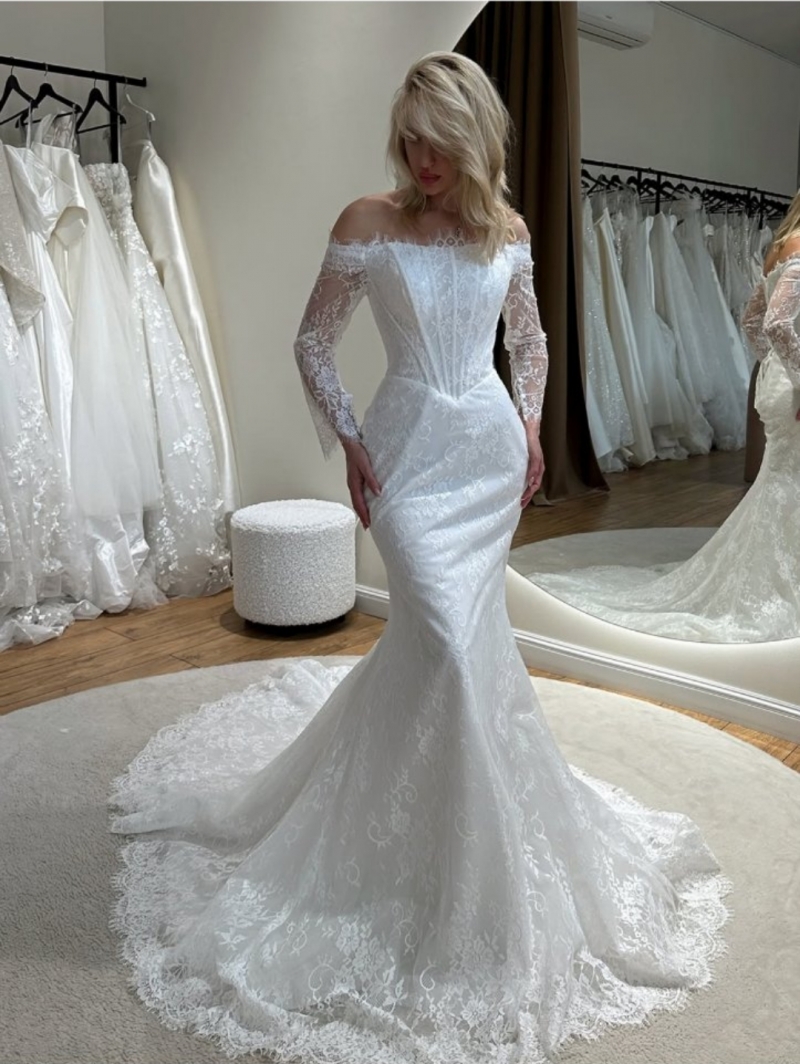 Свадебное платье Стелла годе (русалка) айвори, длинное, в пол, фото, коллекция 2026