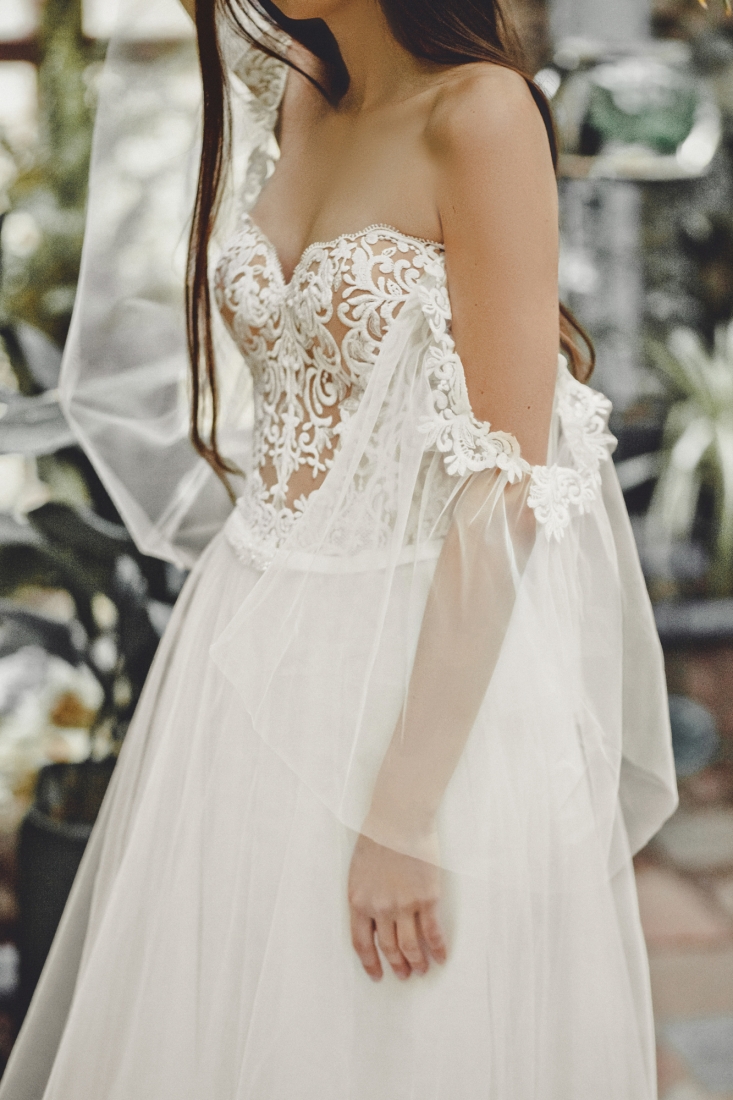 Свадебное платье Валенсия а-силуэт (принцесса) белое, фото, коллекция 2018