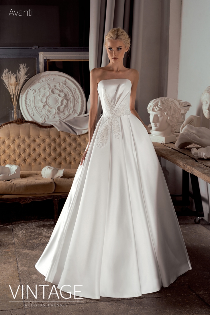 Свадебное платье Аванти а-силуэт (принцесса) айвори, длинное, фото, коллекция 2020