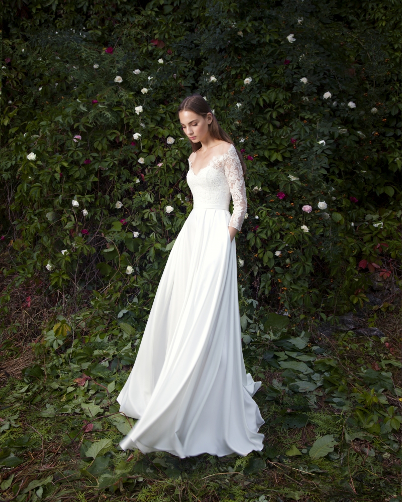 Свадебное платье Клео а-силуэт (принцесса) белое, длинное, фото, коллекция 2016