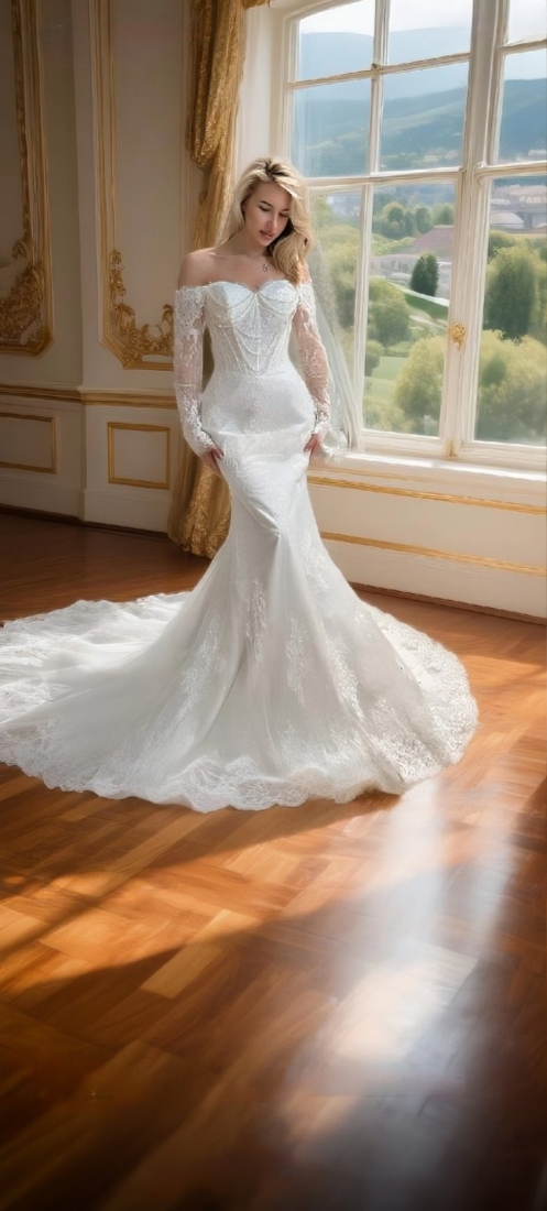 Свадебное платье Дженнифер  годе (русалка) айвори, длинное, в пол, фото, коллекция 2026