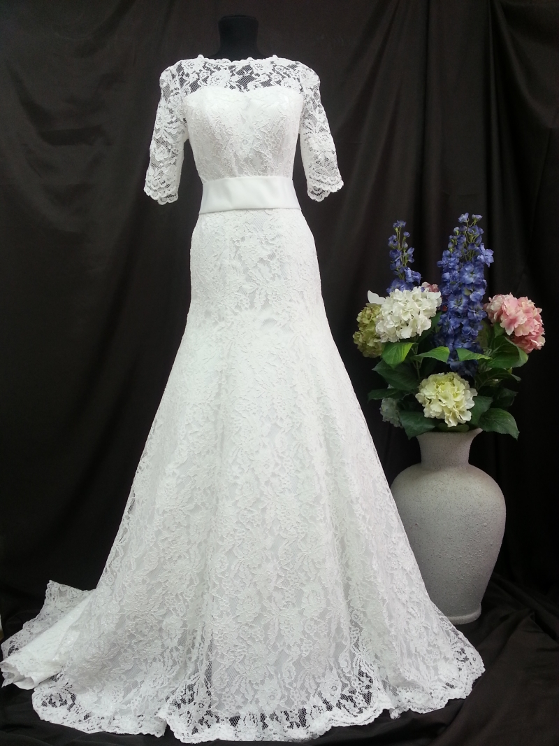 кружевное свадебное платье А-силуэта а-силуэт (принцесса) айвори, фото, коллекция 2014
