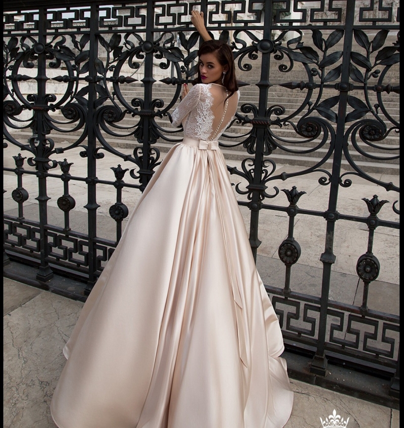 Свадебное платье Bologna а-силуэт (принцесса) белое, закрытое, длинное, фото, коллекция 2017
