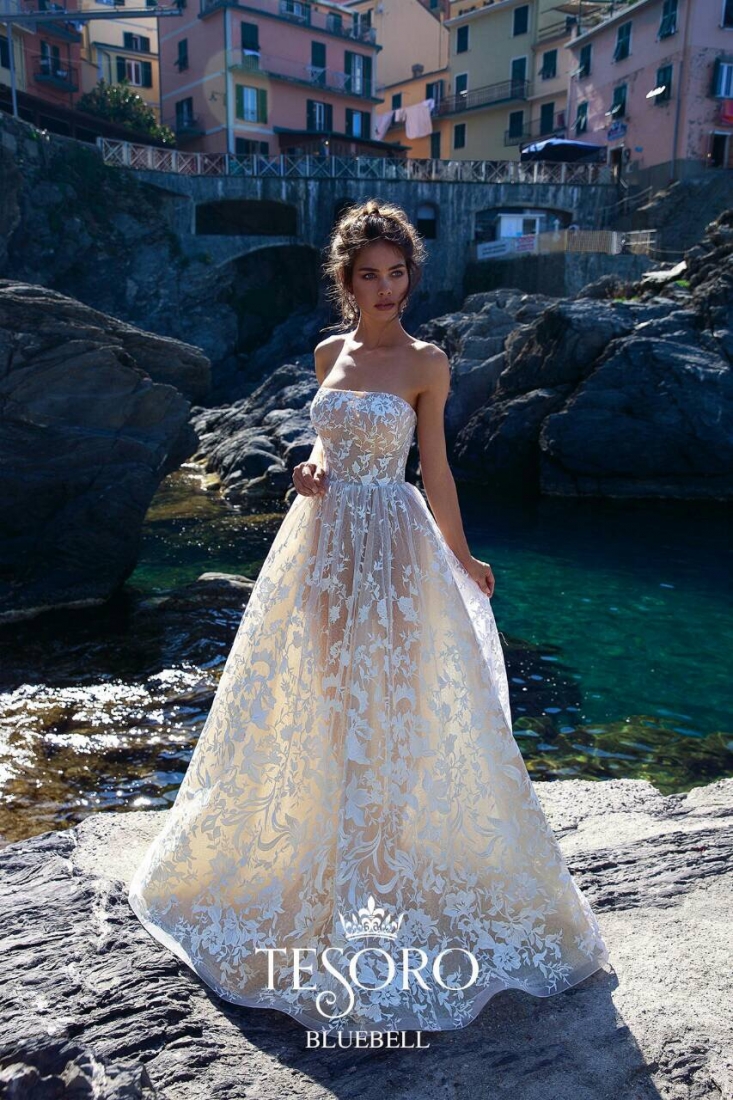 Свадебное платье Bluebell а-силуэт (принцесса) белое, длинное, пышное, фото, коллекция 2018