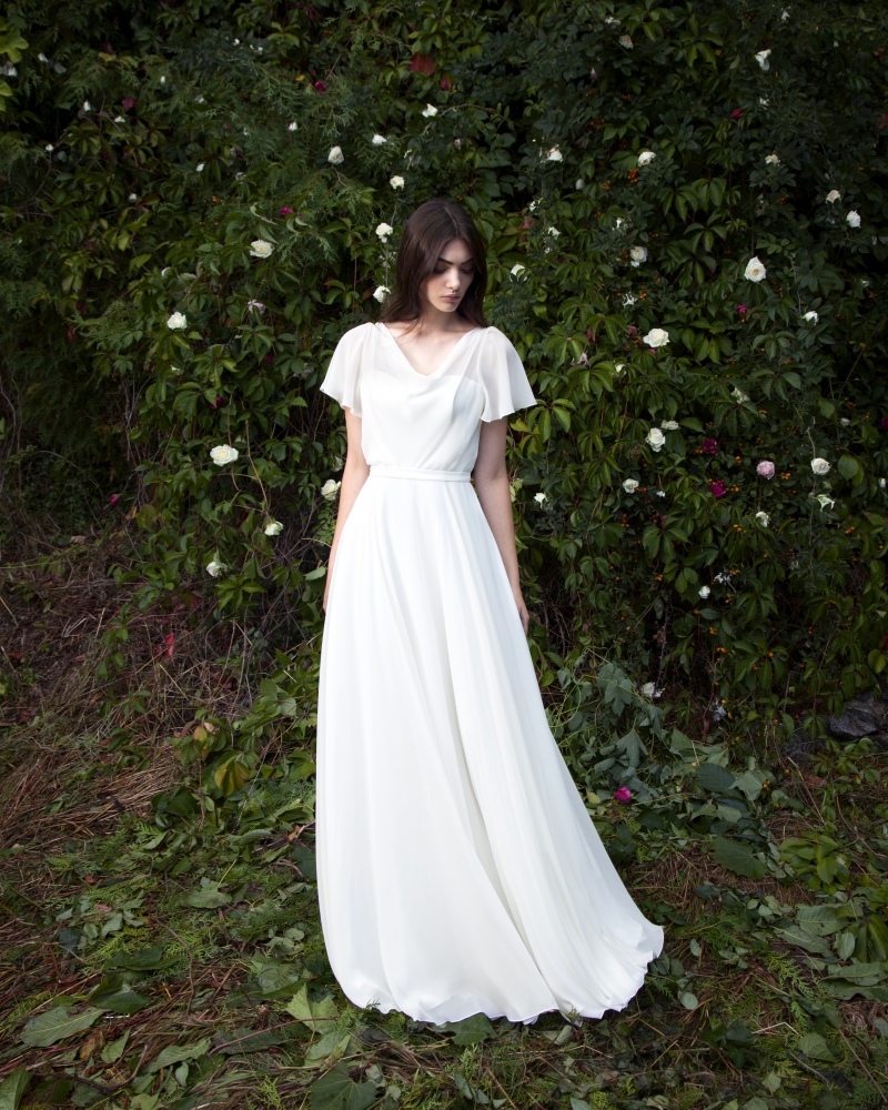 Свадебное платье Эвелин а-силуэт (принцесса) белое, длинное, фото, коллекция 2016