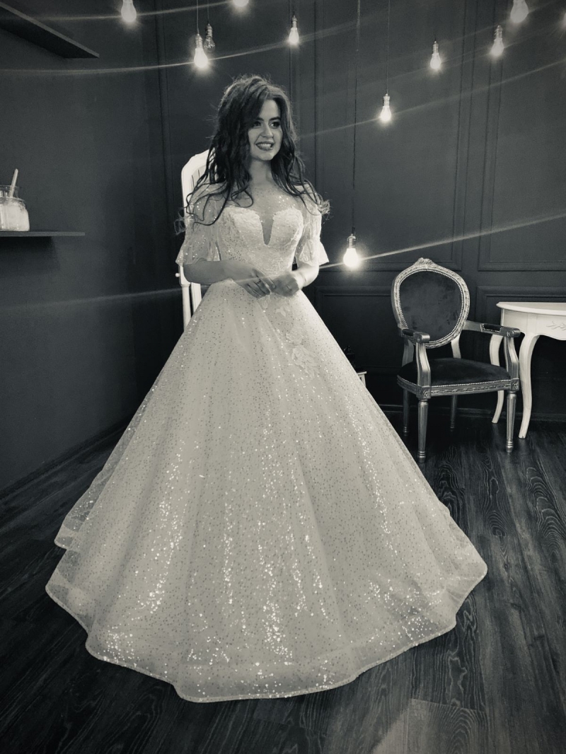 Свадебное платье Свадeбное плaтье Принцeсса а-силуэт (принцесса) белое, из фатина, длинное, в пол, пышное, подходит беременным, большого размера, фото, коллекция 2021