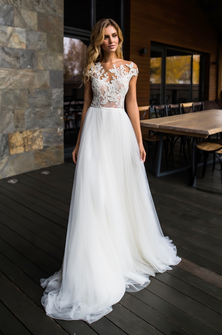 Свадебное платье Adore прямое белое, длинное, фото, коллекция 2018