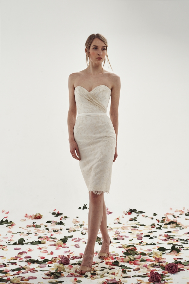 Свадебное платье Керол прямое белое, короткое, фото, коллекция 2015