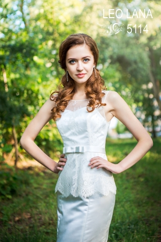 атласное свадебное платье с кружевным корсетом купить в Минске