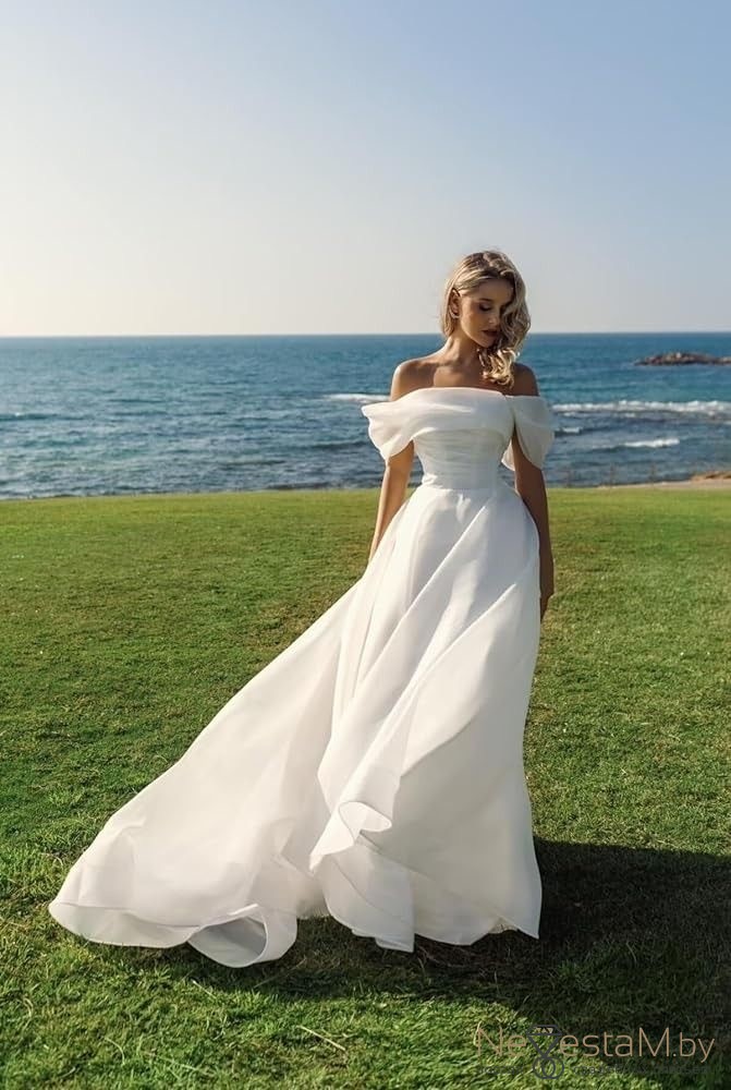 Свадебное платье Sheila а-силуэт (принцесса) белое, из атласа, длинное, в пол, пышное, фото, коллекция 2026 Свадебное платье Sheila а-силуэт (принцесса) белое, из атласа, длинное, в пол, пышное, фото, коллекция 2026