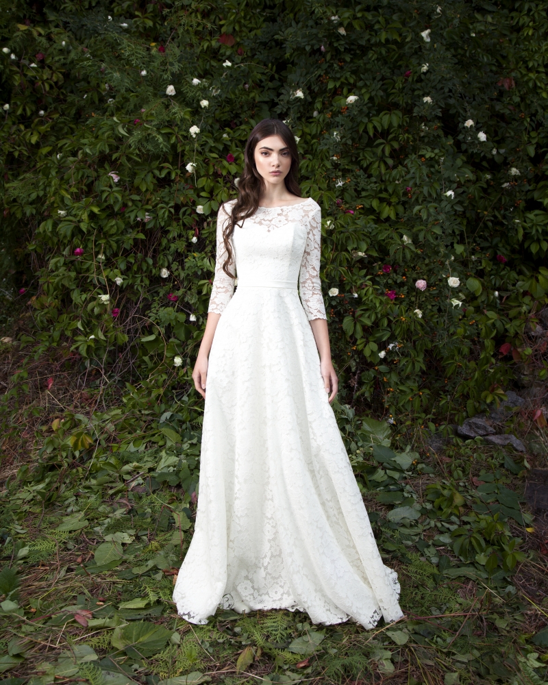 Свадебное платье Марта а-силуэт (принцесса) белое, длинное, фото, коллекция 2016