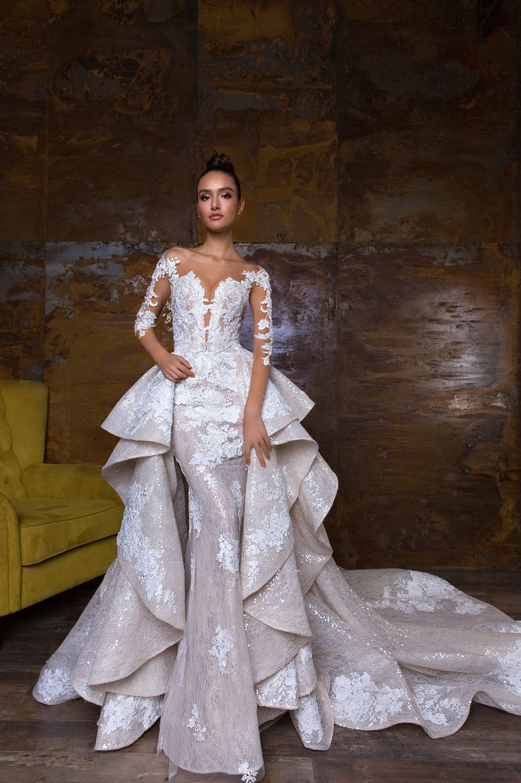 Свадебное платье Nika годе (русалка) белое, длинное, пышное, фото, коллекция 2018