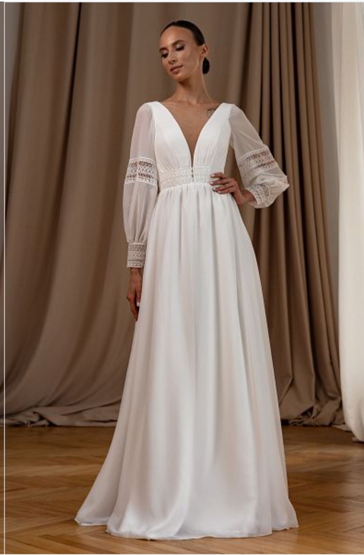 Свадебное платье Шейла люкс  прямое айвори, фото, коллекция 2023