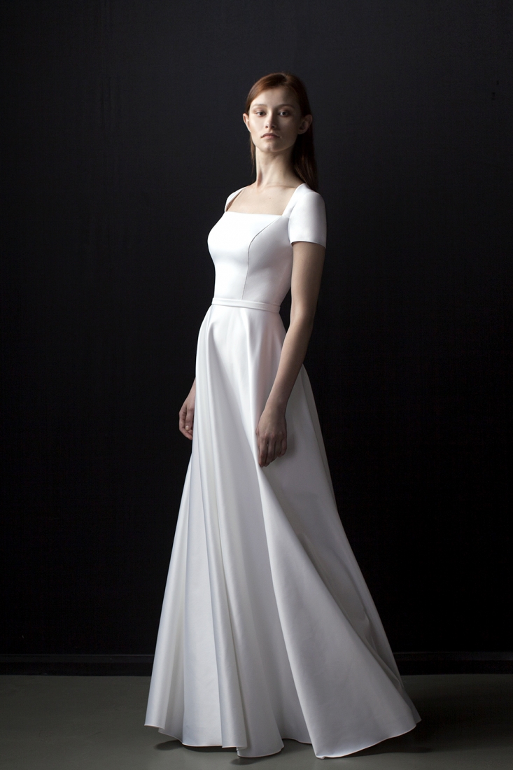 Свадебное платье Дания а-силуэт (принцесса) белое, длинное, фото, коллекция 2017