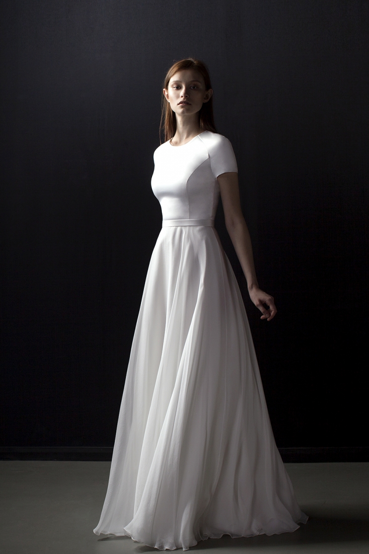 Свадебное платье Марис а-силуэт (принцесса) белое, длинное, фото, коллекция 2017