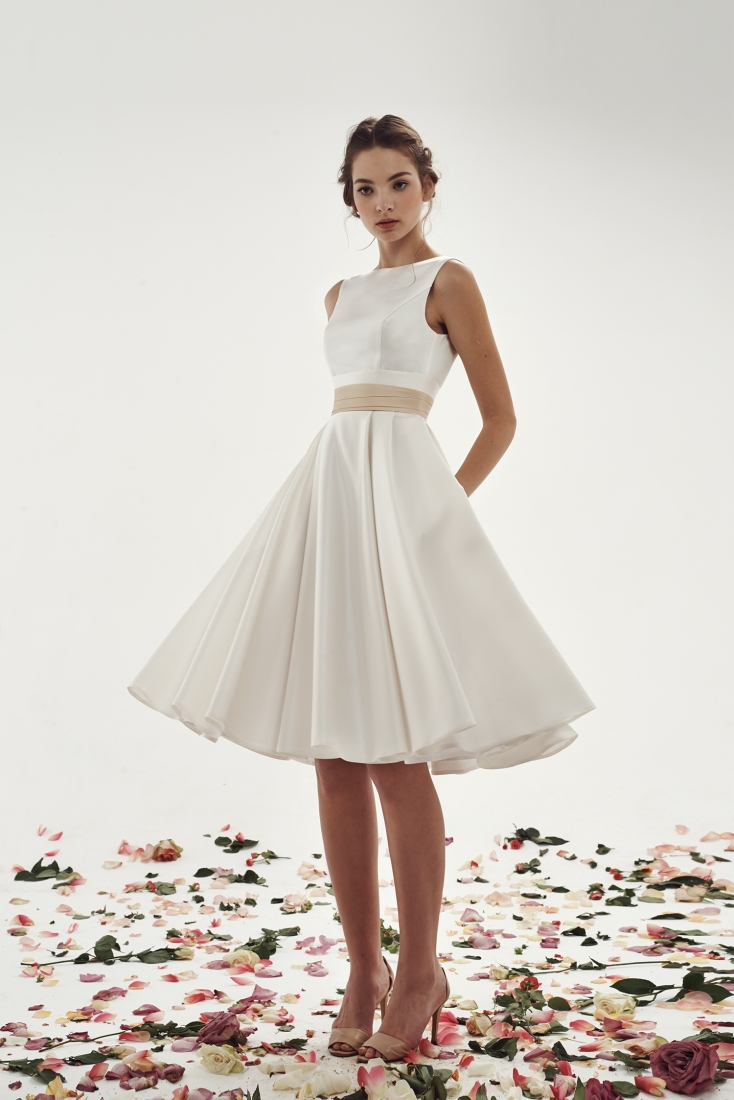 Свадебное платье Голди мини а-силуэт (принцесса) белое, фото, коллекция 2015