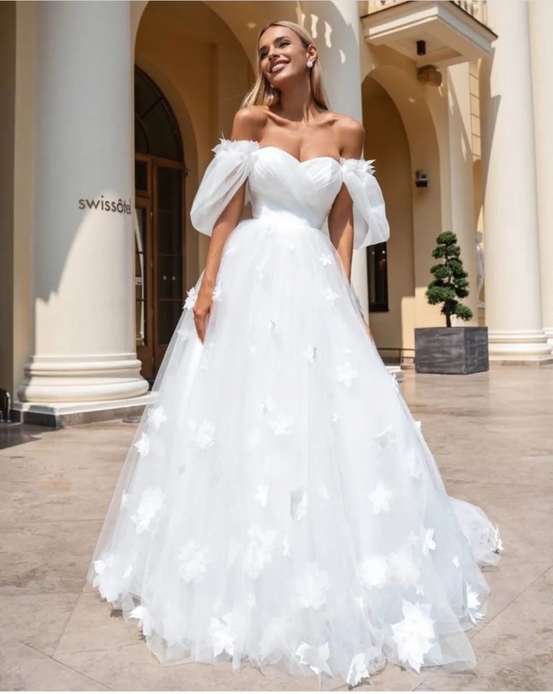 Свадебное платье Хэмптон люкс  а-силуэт (принцесса) белое, из фатина, длинное, в пол, пышное, фото, коллекция 2023