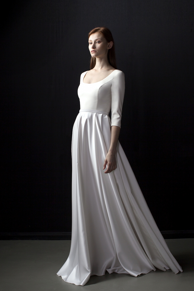 Свадебное платье Адри а-силуэт (принцесса) белое, длинное, фото, коллекция 2017