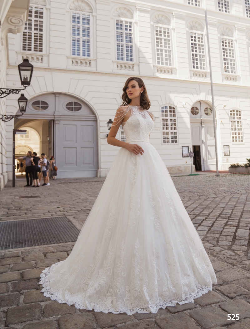 Свадебное платье 525 а-силуэт (принцесса) белое, пышное, фото, коллекция 2020