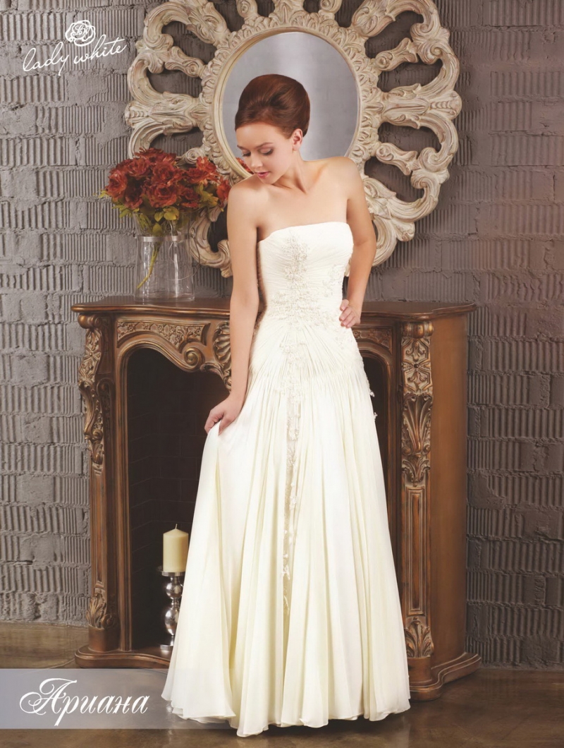Свадебное платье Ариана прямое белое, длинное, фото, коллекция 2022