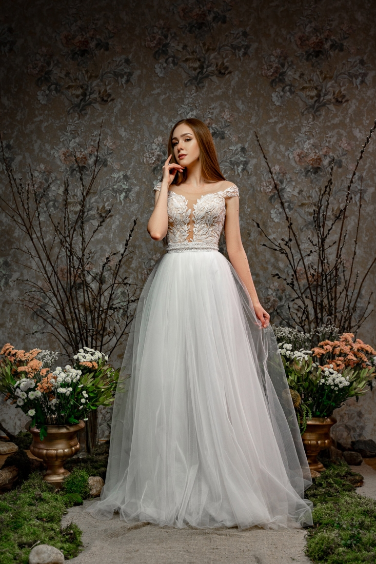 Свадебное платье Melania а-силуэт (принцесса) белое, пышное, фото, коллекция 2019