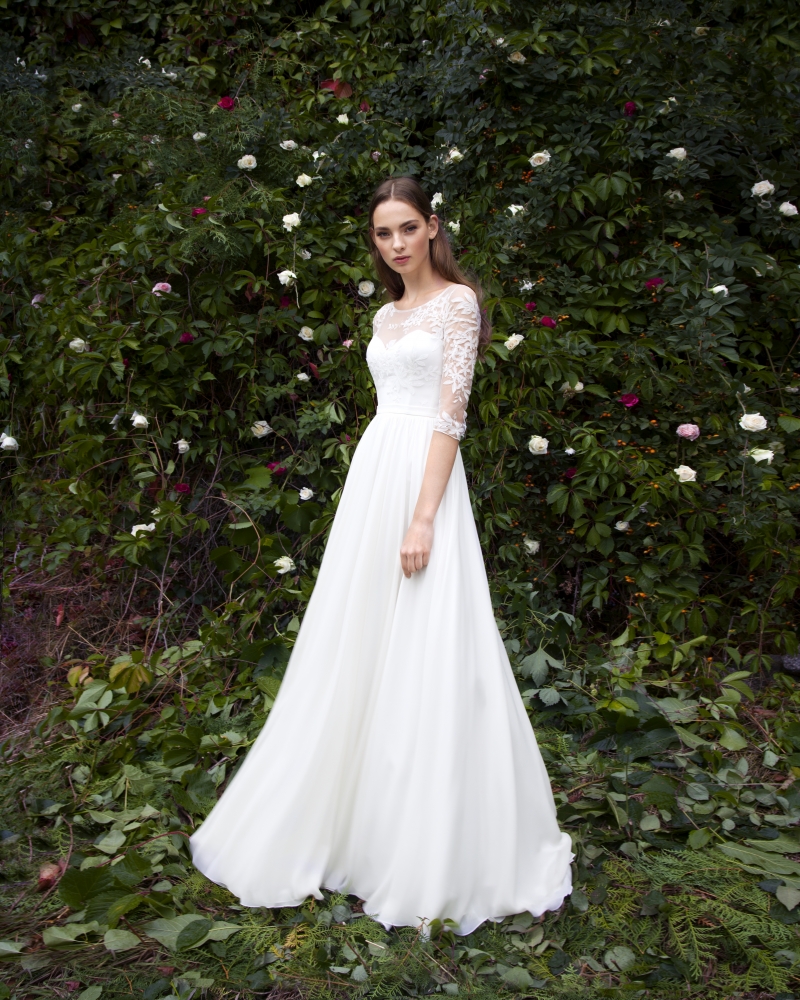 Свадебное платье Лиза а-силуэт (принцесса) белое, фото, коллекция 2016