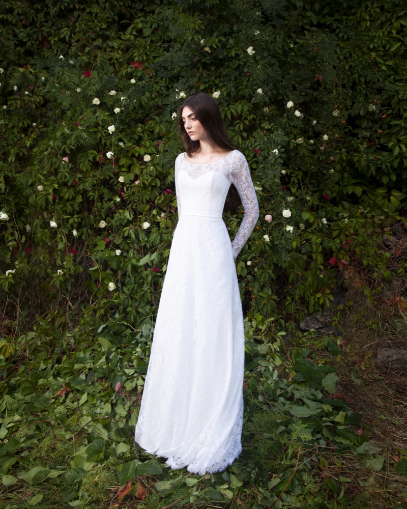 Свадебное платье Сейдж а-силуэт (принцесса) белое, длинное, фото, коллекция 2016