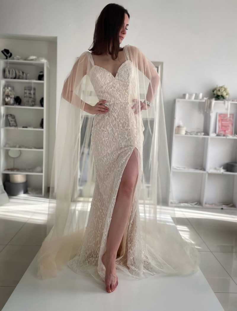Свадебное платье Валенсия годе (русалка) айвори, длинное, в пол, фото, коллекция 2022