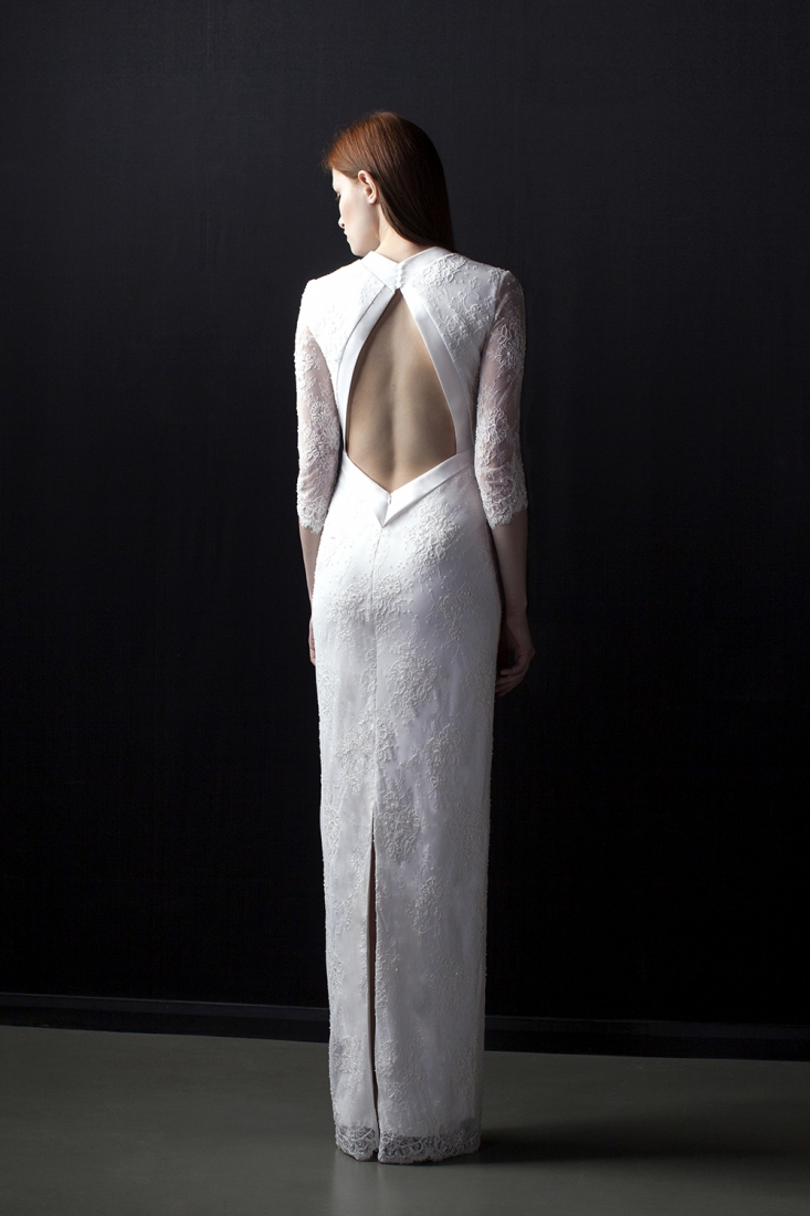 Свадебное платье Саяж прямое белое, длинное, фото, коллекция 2017